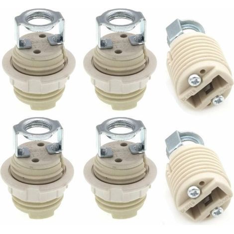 Lot de 6 douilles G9 en céramique résistante à la chaleur – Support amovible avec anneau – Compatible LED, CFL, halogène (1/5)