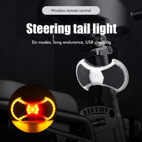 Intelligentes Fahrradrücklicht mit Blinkern, wiederaufladbarer Funkfernbedienung, Fahrradrücklicht, Fahrradsicherheitssignalleuchte (1/5)