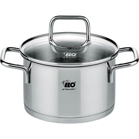 Faitout inox 18/10 14 cm avec couvercle verre induction (1/5)