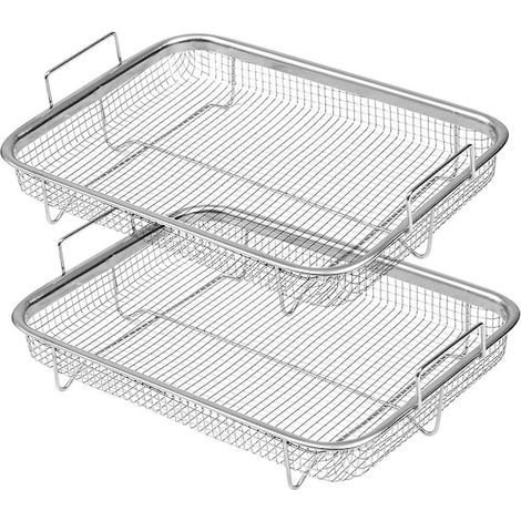 Panier pour friteuse à air chaud, panier de cuisson en acier inoxydable, panier en maille antiadhésive, plateau pour friteuse à air chaud (1/4)