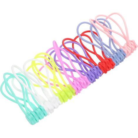 Healeved Lot de 24 attaches câbles magnétiques en silicone, enrouleurs réutilisables pour casque