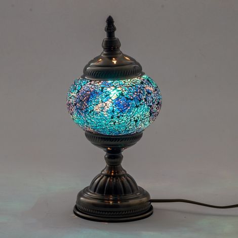Signes Grimalt Lámpara De Sobremesa Muebles  Lampara Mosaico Lamparas Azul 13x13x27cm 34848