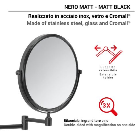 GEDY CO202414000 GAIA Espejos Aumento Negro Mate - ref: CO202414000