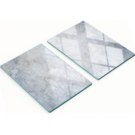 Taglieri da cucina decorativi in vetro con grafica effetto cemento, 2x40x52 cm (1/5)