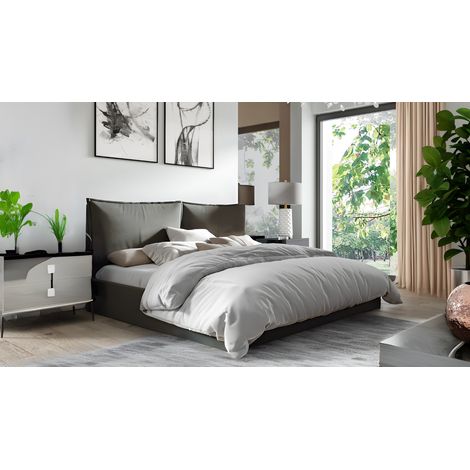 Sofello Polsterbett nach Maß 160x200 Metall-Lattenrost grau Velour Samtstoff Velvett mit Bettkasten und Stauraum (1/5)