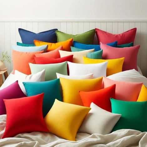 Taies d'oreiller - L22G - Lot 6 (3 paires) - Polycoton 60/40 - 63x63 cm - 57 fils/cm² - Coloris aléatoires (1/4)