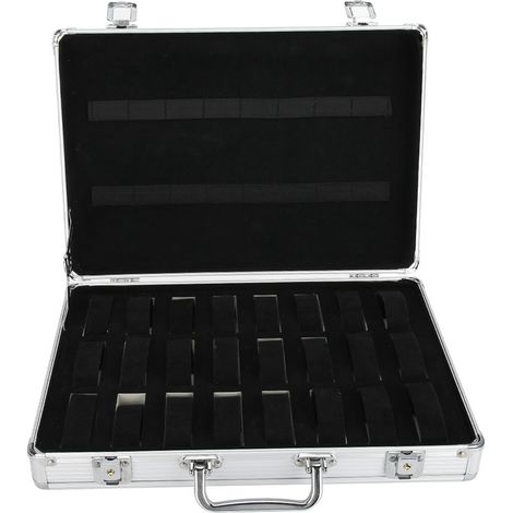 Boîte de rangement et d'affichage pour montres en alliage d'aluminium, 24 compartiments, type valise. (1/5)