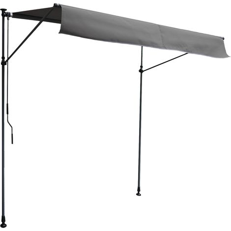 Toldo de balcón CHENE 2 × 1,2m Tejido antracita y marco gris
