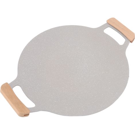 Poêle à griller coréenne antiadhésive en aluminium avec poignées, pour intérieur et extérieur, compatible avec les plaques de cuisson à gaz et à induction, 30 cm / 11,8 pouces (1/5)