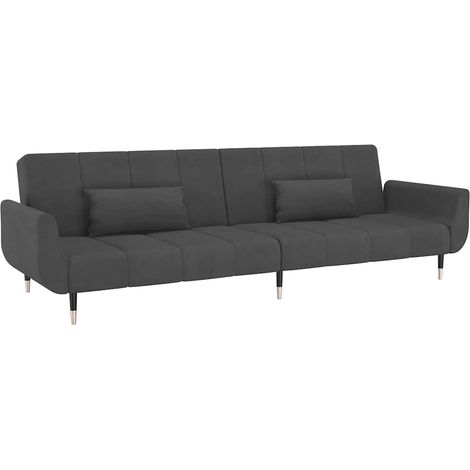Maison Exclusive - Schlafsofa 2-Sitzer mit 2 Kissen Dunkelgrau Sa