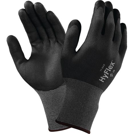 Gant HyFlex® 11-840 Taille 10 noir/gris nylon-spandex avec mousse nitrile EN 388 (1/4)
