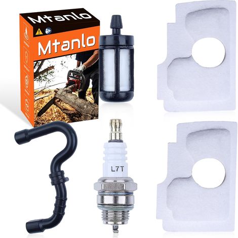Service de réglage de la ligne de filtre à air et de carburant pour tronçonneuses Stihl 017 MS170 MS170C MS180C, filtre à air, filtre à carburant, conduite de carburant, bougie d'allumage (1/5)