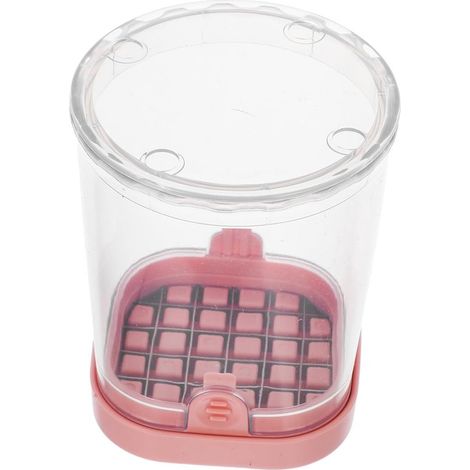 Cortador de verduras multifuncional,cortador de tomates eléctrico de acero inoxidable,herramienta para cortar y picar,color rosa (1/5)