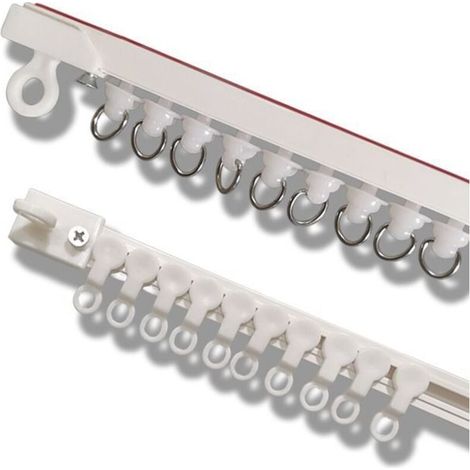 Rail de rideau coulissant nano-silencieux - 100 cm - Auto-adhésif sans perçage - 2 pièces pour montage supérieur ou latéral (1/4)