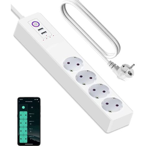 Ciabatta 16A protez. sovratensione USB cavo 1.5m