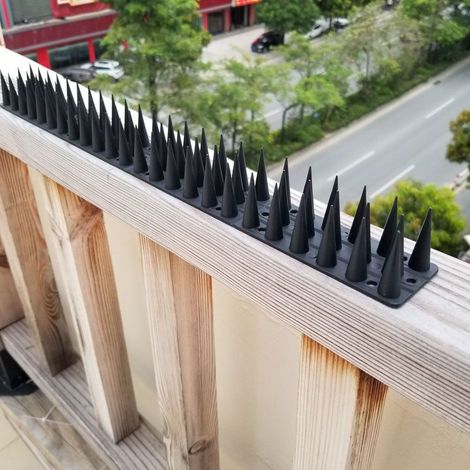 Clous anti-pigeons et anti-oiseaux en plastique, lot de 12 pièces pour fenêtres et balcons, dissuasion anti-chats et anti-volatiles pour extérieur (1/5)