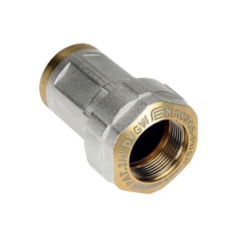 KRONOS PUSH Messing-Klemmverbinder mit IG - für Stahlrohr Ø 33,7 mm x 1 Zoll IG (DN 25) DVGW ACS