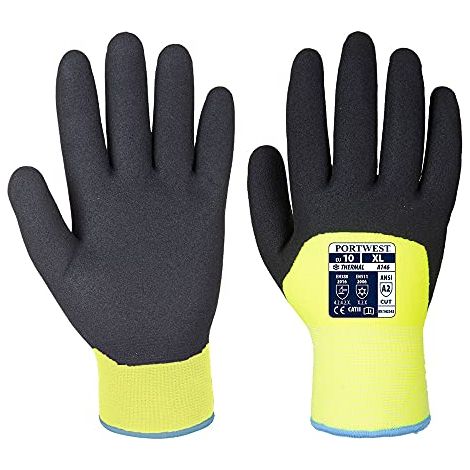 Guanti Da Lavoro Invernali Artic - Sabbiato Nitrile Giallo-Nero 8