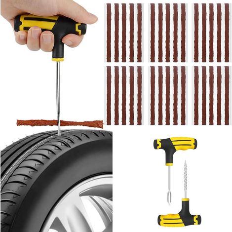 Kit Réparation Pneu,Kit Réparation de Crevaison Voiture,Kit Réparation Pneu Voiture,Bandes Réparation Pneu,Kit de Réparation Pneu Tubeless,Outil Réparation Crevaison,pour Voitures (1/5)