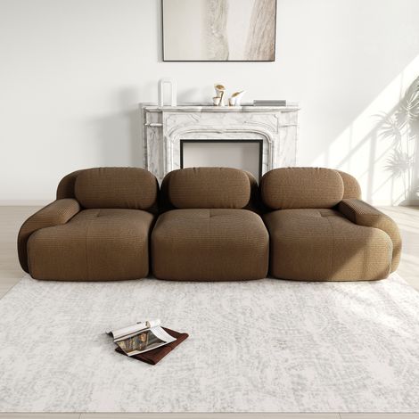 sofá sofá salón modular sin montaje marrón OKMYHOME (1/5)