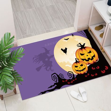 Halloween imprimé cristal polaire couverture porte d'entrée Halloween décoration porte tapis extérieur anti-dérapant carpe extérieur carpe salle de bain absorbant tapis tapis 4060cm (1/2)