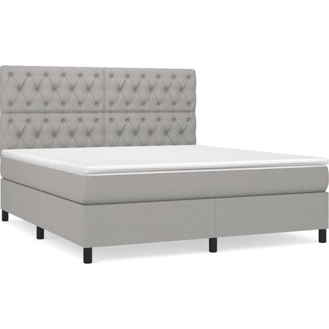 Maison Exclusive - Giroletto a Molle con Materasso Grigio Chiaro160x200 cm Tessuto (1/5)