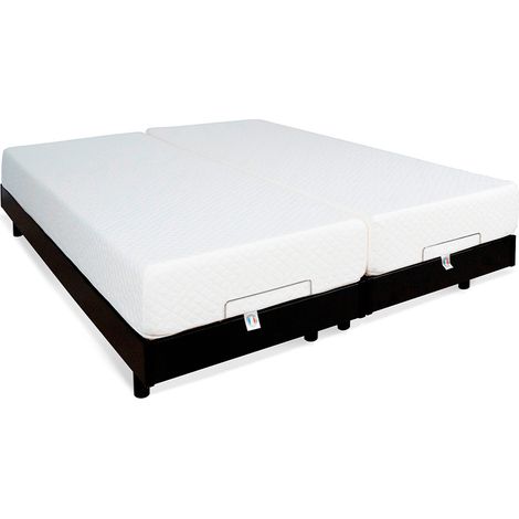 BELLECOUR LITERIE  Ensemble Duo FLEX 2x80x200 cm  Sommiers électriques + Matelas Mémoire de forme (1/5)