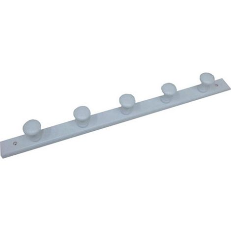 Portemanteau à fixer Olga 5 patères – Charge maximale 10kg – Largeur 65.5cm – Pour bois dur et béton armé