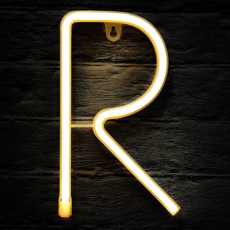 Plafonnier néon LED avec symboles alphanumériques et télécommande sans fil (1/4)