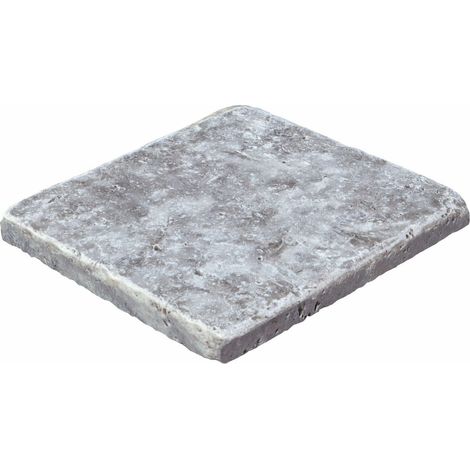 Faïence Travertin 1er Choix - Silver - 10x10x1cm - Vieilli - (1 m²)