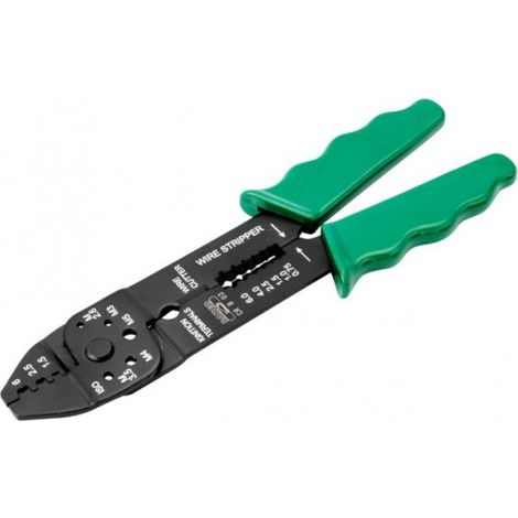 BAHCO - Pince de sertissage/coupe/dénudage avec poignées vertes 14 AWG-10 AWG