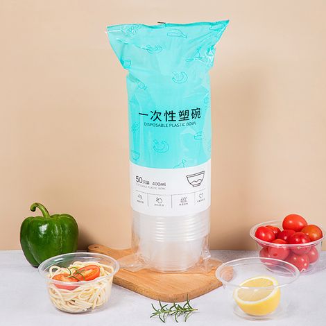 Bols en plastique jetables pour la maison, boîtes à emporter, emballages pour plats à emporter, bols à dessert, boîtes à bento en plastique, bols à soupe (1/5)