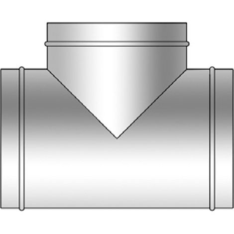 Te simple 90º Chapa Galvanizada Conductos Ventilación Ø100 Ø100