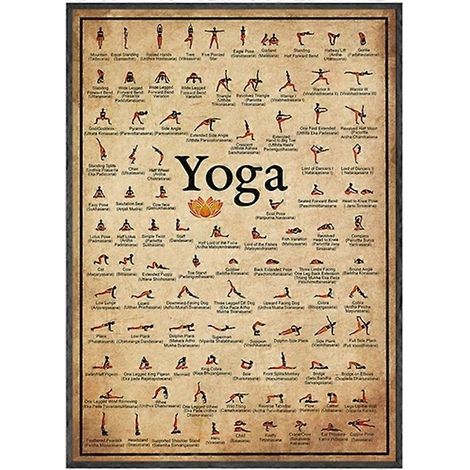 Tableau des postures d'Ashtanga Yoga, impression sur toile, affiche vintage d'exercices de gym, décoration murale pour salon (1/5)