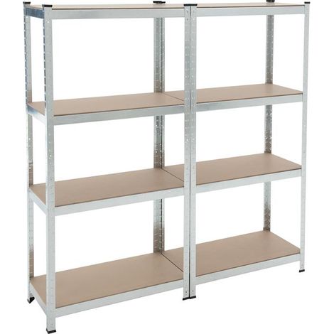 Estexo – Étagère de rangement zinguée 160x160x40 cm – Charge max 640 kg – 5 niveaux – Métal galvanisé pour atelier et sous-sol