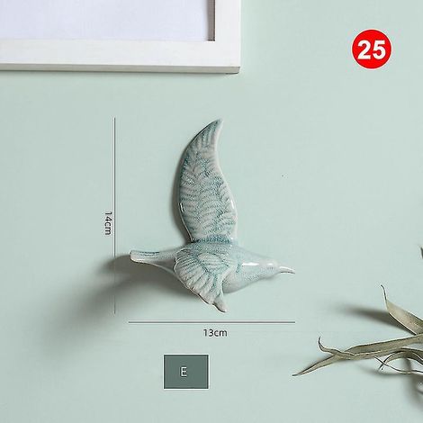 3D-Wanddekorationen aus Keramik in Vogelform – 25 Stück