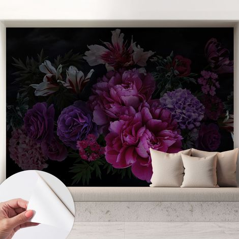 Carta da parati autoadesiva - impermeabile - murale da parete - decorazione murale - Eleganza floreale 208x146 cm (1/5)