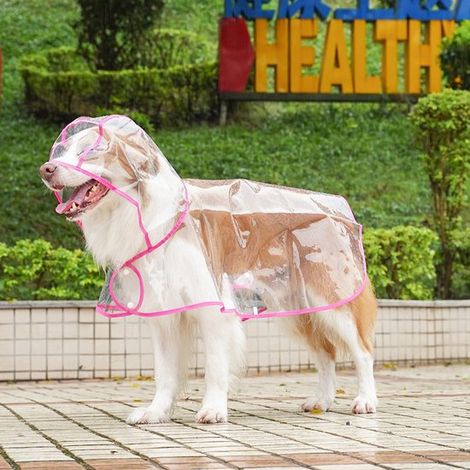 Poncho per cani, cappotto impermeabile per cani, poncho da esterno per cani e gatti, per cani e gatti di tutte le taglie, con cappuccio, rosa (taglia 2XL). (1/5)