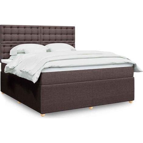 vidaXL Sommier à lattes de lit avec matelas Marron foncé 180x200 cm (1/5)