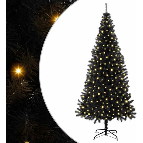 Albero di Natale Albero natalizio Albero festivo con 300 LED con supporto Nero 180 cm PVC (1/5)