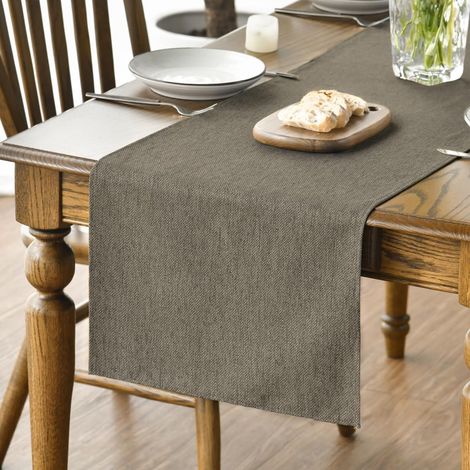 Chemin de Table Polyester Marron Café 40×140 cm