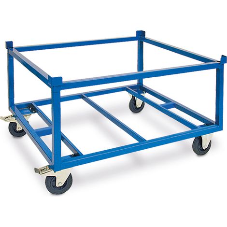 BRB Paletten-Fahrgestell, LxBxH 1235x1035x775 mm, Tragkraft 500 kg, Rad-ØxB 160x40 mm, Vollgummibereifung
