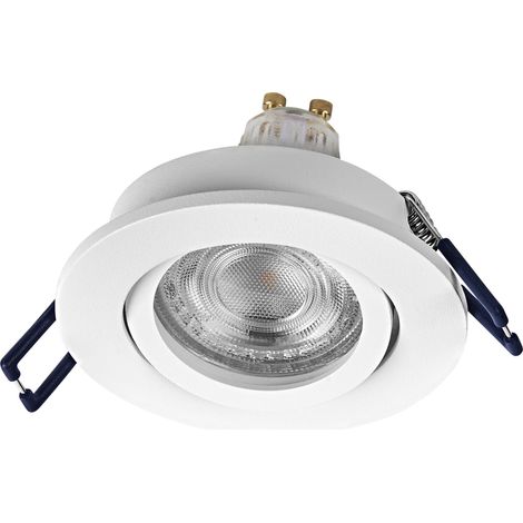 Spot Set Spot LED encastrable flexible 4,5 W Blanc, 2 700 K Blanc chaud, aluminium, fixation par clic orientable, lot de 3 (1/4)