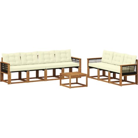 Outdoor Sofa Set with Cushion 8 pcs Natural and Cream vidaXL (1/5)