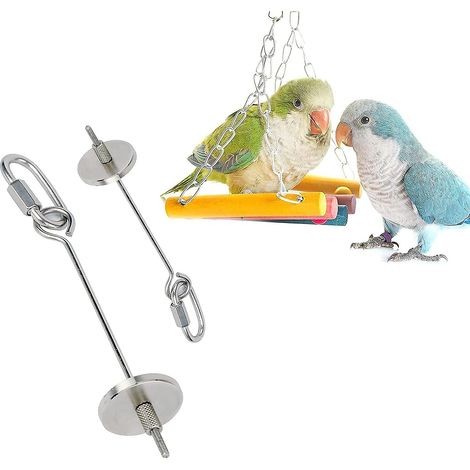 Ensemble de brochettes à fruits en acier inoxydable pour perroquets et support, accessoires pour cages à oiseaux (1/5)