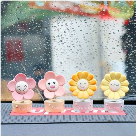 Sonnenblumen-Kopfschüttel-Autodekoration, niedliche Sonnenblumen, Kopfschüttel-Ornament, Auto-Innenausstattungszubehör (1/5)