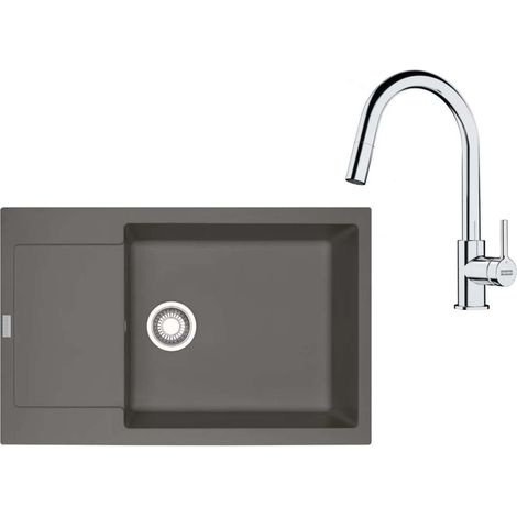 Franke Set - Set da cucina G260ŠK, lavello in fragranite MRG 611-78 BB e miscelatore FS 3229.031, pietra grigia/cromo 114.0700.725