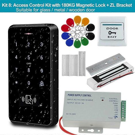 Kit de contrôle d'accès entièrement étanche, clavier intelligent 3000 utilisateurs, kit avec serrure électrique et bloc d'alimentation professionnel 8 (1/5)