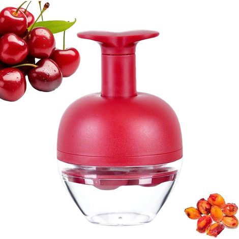 Dénoyauteur de Cerises Dénoyauteur Multi Fruits à 4 Trous Rapide et Propre pour Cerises, Olives et Prunes, avec Protection Anti éclaboussures (1/5)
