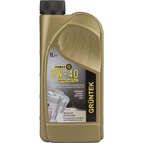 Olio Power-G sintetico 1L 5W40 per motori Diesel Benzina GPL
